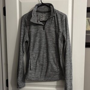 Tek Gear Women's Heathered Gray Quarter-Zip Sweater